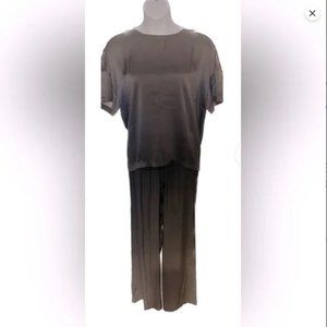 Badgley Mischka 100 Percent Silk Black and Grey Ombre Pajamas